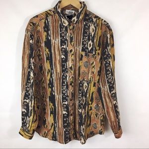 Vintage Metro express 90s silk button blouse